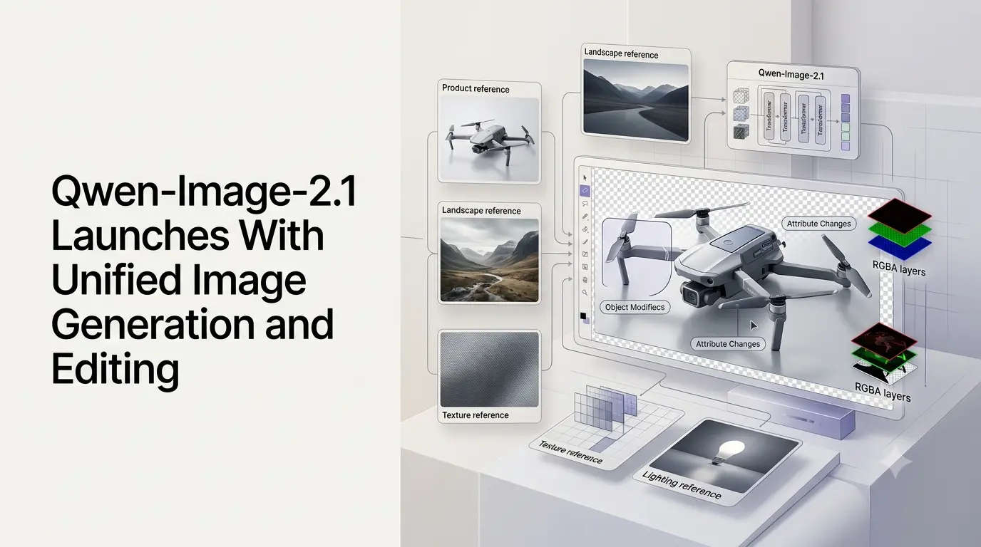 Qwen-Image-2.1 generating and editing images with multiple reference images.