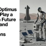 Tesla Optimus humanoid robot concept for future Moon and Mars infrastructure.