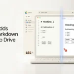 Google Markdown support for editing and collaborating on .md files in Drive and Docs.