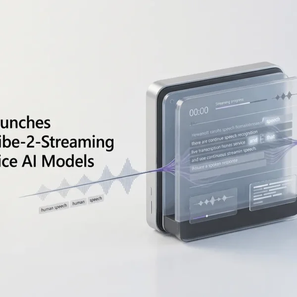 MAI-Transcribe-2-Streaming converting live speech into text for a real-time AI voice agent.