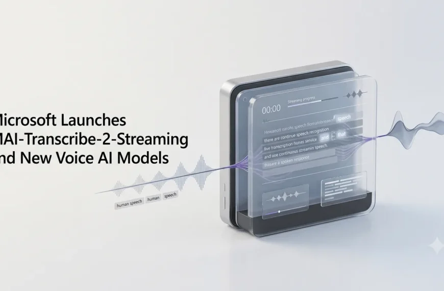MAI-Transcribe-2-Streaming converting live speech into text for a real-time AI voice agent.