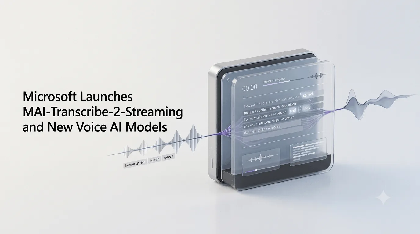 MAI-Transcribe-2-Streaming converting live speech into text for a real-time AI voice agent.