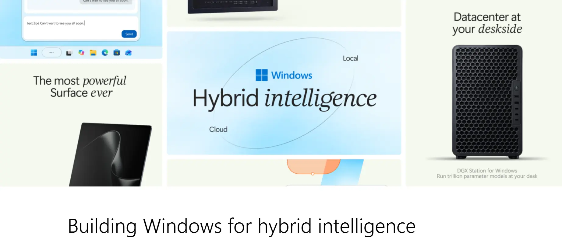 Windows hybrid intelligence combining local AI models and cloud AI agents on a Windows PC.